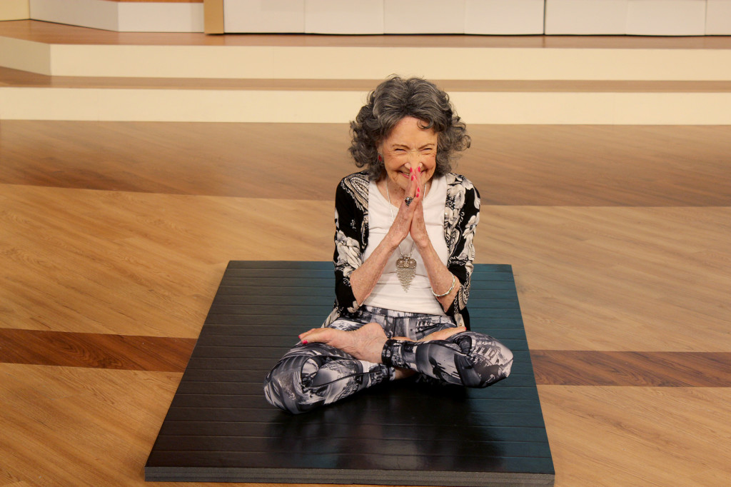 96-year-old yoga master Tao Porchon-Lynch on the Steve Harvey Show - January 20, 2015 air date